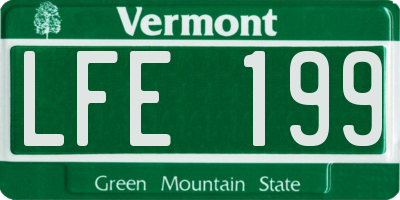 VT license plate LFE199