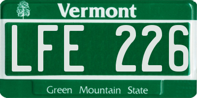 VT license plate LFE226