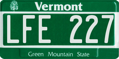 VT license plate LFE227