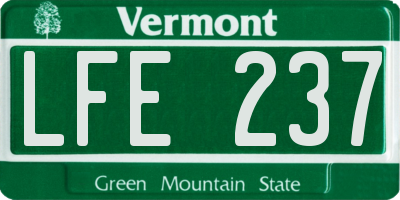 VT license plate LFE237