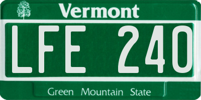 VT license plate LFE240