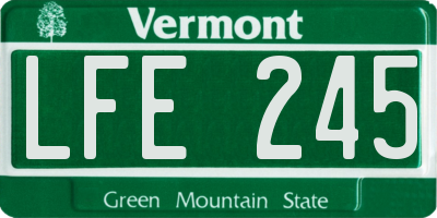 VT license plate LFE245