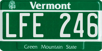 VT license plate LFE246