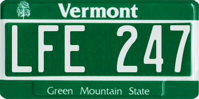 VT license plate LFE247