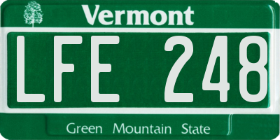 VT license plate LFE248
