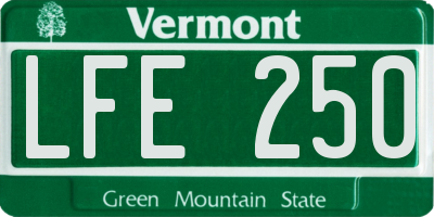 VT license plate LFE250