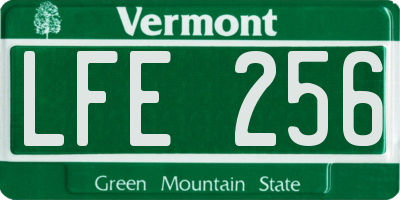VT license plate LFE256