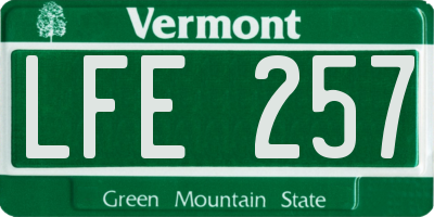 VT license plate LFE257