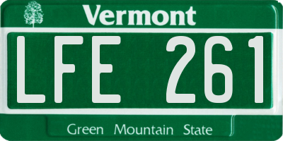VT license plate LFE261