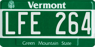 VT license plate LFE264