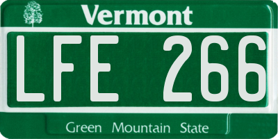 VT license plate LFE266