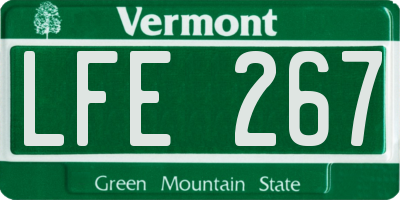 VT license plate LFE267