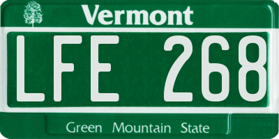 VT license plate LFE268