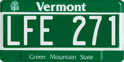 VT license plate LFE271