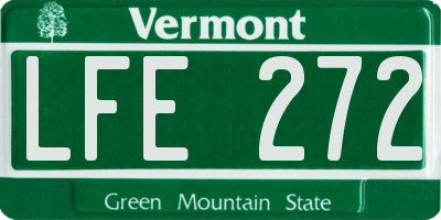 VT license plate LFE272