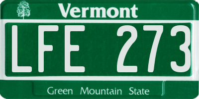 VT license plate LFE273