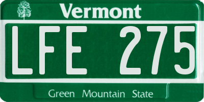 VT license plate LFE275