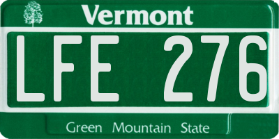VT license plate LFE276