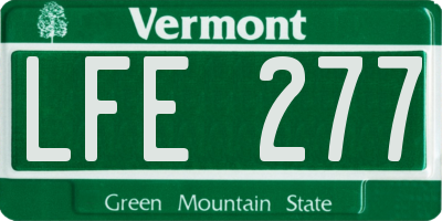 VT license plate LFE277