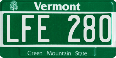 VT license plate LFE280