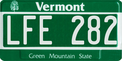 VT license plate LFE282