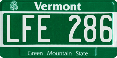 VT license plate LFE286