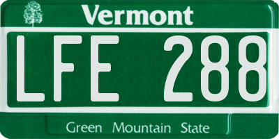 VT license plate LFE288