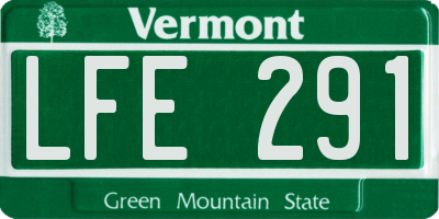 VT license plate LFE291
