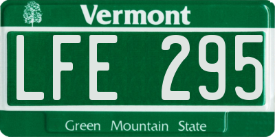 VT license plate LFE295