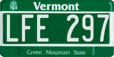 VT license plate LFE297