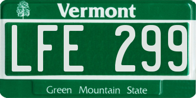 VT license plate LFE299