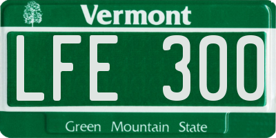 VT license plate LFE300
