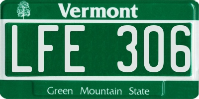 VT license plate LFE306