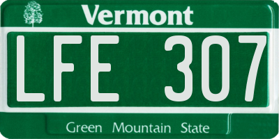 VT license plate LFE307