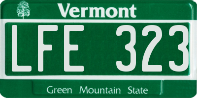VT license plate LFE323