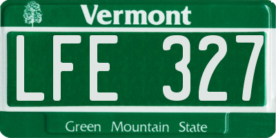 VT license plate LFE327