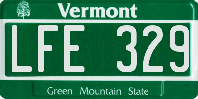 VT license plate LFE329