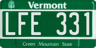 VT license plate LFE331