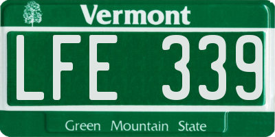 VT license plate LFE339