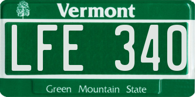 VT license plate LFE340
