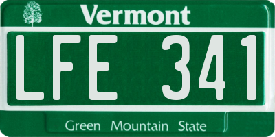 VT license plate LFE341