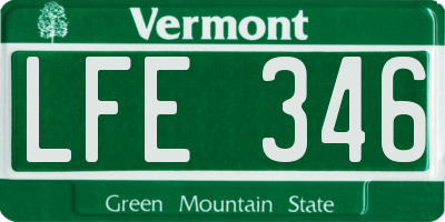 VT license plate LFE346