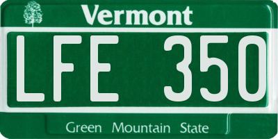 VT license plate LFE350