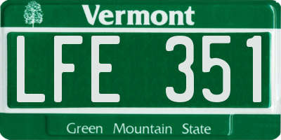 VT license plate LFE351