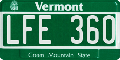 VT license plate LFE360