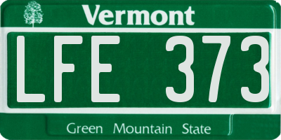 VT license plate LFE373