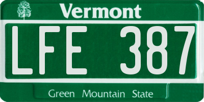 VT license plate LFE387