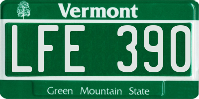 VT license plate LFE390