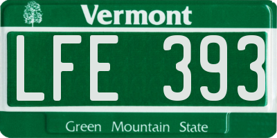 VT license plate LFE393