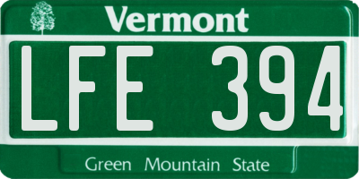 VT license plate LFE394